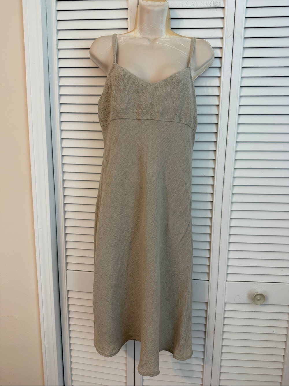 Krizia Italy Linen Midi Dress Small Textured Strapless Empire Waist Euro Girl